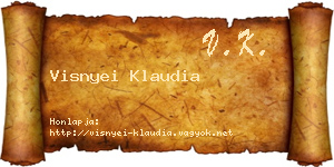 Visnyei Klaudia névjegykártya