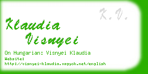 klaudia visnyei business card